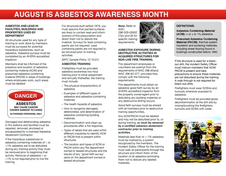 WFC Calendar - August Asbestos 